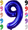 KatchOn, Giant Royal Blue Number 9 Balloon - 40 Inch | Foil 9 Birthday Balloon for 9th Birthday Decorations | 9th Anniversary Decoration | Royal Blue Party Decoration