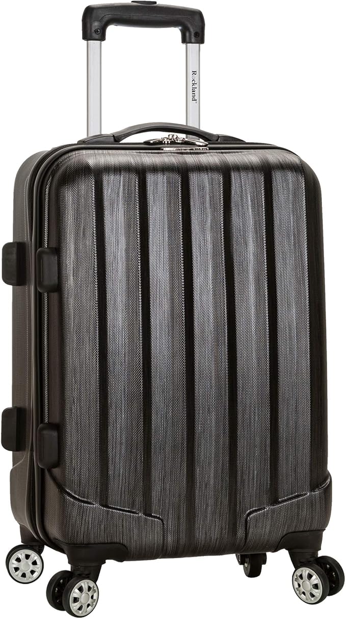Rockland Melbourne Hardside Expandable Spinner Wheel Luggage, Carry-On 20", Metallic