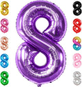 KatchOn, Giant Purple 8 Balloon Number - 40 Inch | Number 8 Balloon For Girls | Mermaid Party Decorations | 8th Birthday Decorations for Girls | 8 Birthday Balloon For Anniversary Decorations