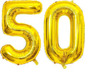 Gold Number 50 Balloon, 40 Inch Large 50 Number Foil Mylar Balloons for 50th Women Men Birthday Party Celebration Decor Supplies,Big Digital Balloons for Wedding Anniversary Events Decor