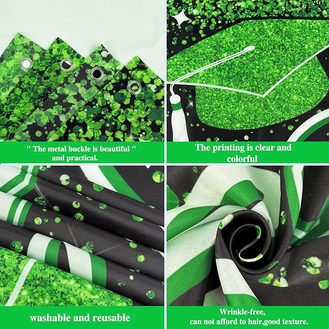 Graduation Decorations 2026 Yard Sign Large Class of 2026 Banner Green Congrats Grad Graduation Party Games Supplies (Green)