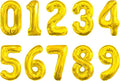 LIOZEOKUN Number Balloons 16 Inch Mylar Foil Number 0-9 Balloons Set for Party Decoration Custom Digital Balloons 10 Pieces Party Supplies(gold)