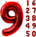 40 Inch Red Number 9 Balloon Large Red Foil Balloon Red 9 Balloons Mylar Helium Balloon for 9th Birthday Party Decorations Girls Boys Baby Shower Wedding Anniversary Decoration