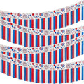4th of July Decoration 4 Packs 10 Feet Long Foil Fringe Star Garland Memorial Day USA Red White Blue Independence Day Tinsel Metallic Streamers Patriotic Banner Car Parade Floats Garden Trailer