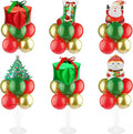 6 Set Christmas Balloon Table Centerpiece kit with Gift Box Santa Claus Foil Balloon Centerpiece Balloon Centerpiece for Tables Balloon Holder Decoration for Xmas Holiday Birthday Party New Year Decor