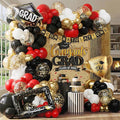 Red Black White Balloon Arch Kit 149Pcs with Gold Confetti Balloon for Red and Black Birthday Party Decorations Graduation Party Birthday
