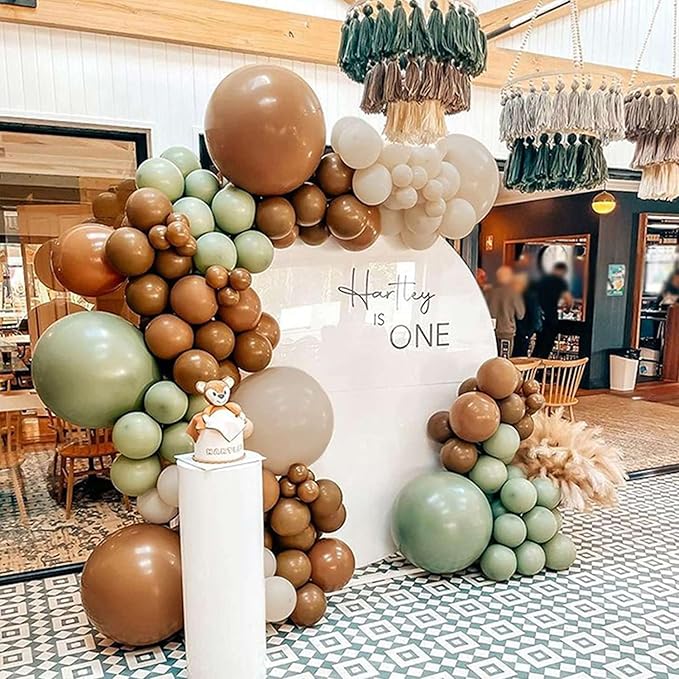 KALOR 36 Inch Giant Retro Khaki Balloons, 6 Pack Large Round Retro Khaki Latex Balloons for Anniversary, Birthday, Christmas, Wedding, Baby Shower Party Decorations