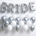 KatchOn, 23pcs Silver Bride Balloons Set - 16 Inch, Silver & White, for Bachelorette Party Decorations