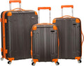 Rockland London Hardside Spinner Wheel Luggage, Charcoal, 3-Piece Set (20/24/28)