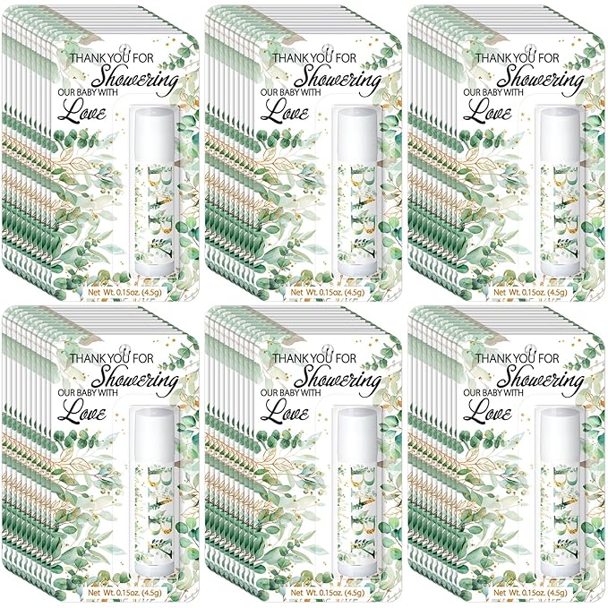 30 Pack Sage Green Baby Shower Games Prizes Party Gifts Bulk Lip Balms Favors for Winners Adults Guests Gender Reveal Favors Decorations Baby Shower Souvenirs Gift Bags Stuffers