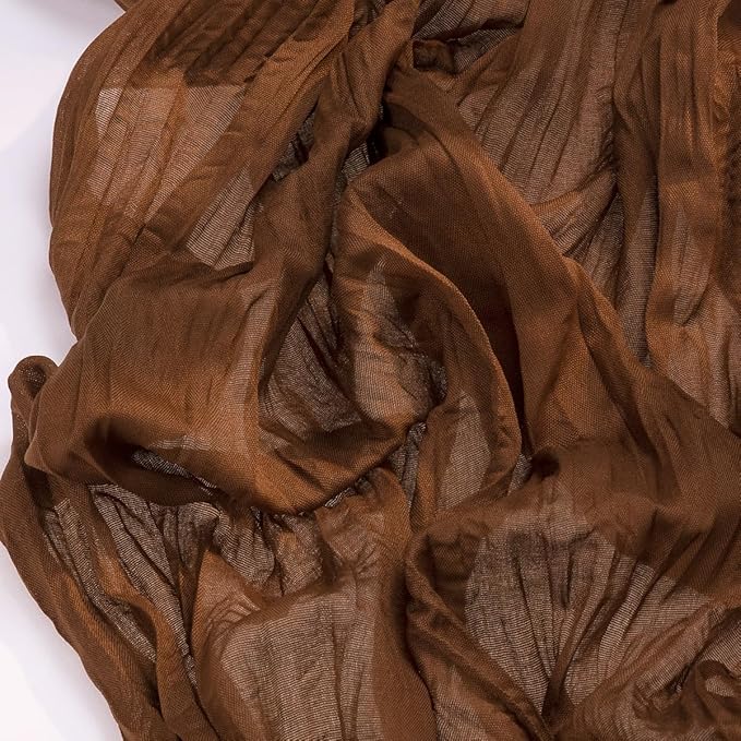 Socomi 6pcs Brown Coffee Easter Spring Cheesecloth Table Runner Boho Rustic Gauze 120 inch 10FT Cheese Cloth Runner for Wedding Party Baby Shower Birthday Home Decor Holiday Decorations