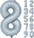 40 In Matte gray Number Balloons Helium Foil Mylar Balloon Birthday Party banquet Decoration 8