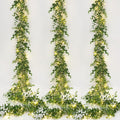 Dolicer 3 Packs Eucalyptus Garland with LED Lights String, 18FT Faux Eucalyptus Greenery Garland, Artificial Hanging Green Eucalyptus Leaves Vine Wedding Backdrop Arch Wall Table Decor (Grey Green)