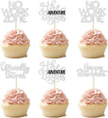 24Pcs Happy Retirement Cupcake Toppers Officially Retired Cake Toppers No Work Zone Adventure Begins Cupcake Picks Retirement Theme Farewell Birthday Party Decorations Supplies Silver