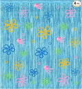 4 Pack Cartoon Sponge Theme Party Decorations 3.2ft X 8.2ft Under the Sea Party Supplies Flowers Bubbles Jellyfish Foil Fringe Photo Backdrop Decor for Birthday Sponge Party Photo Props