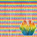 4 Pack Dark Rainbow Wave Foil Fringe Curtain Backdrop, 3.28Ft x 8.2Ft Metallic Tinsel Foil Fringe Streamer Curtains for Photo Booth, Mother's Day, Easter, Birthday, Wedding Party Decoration