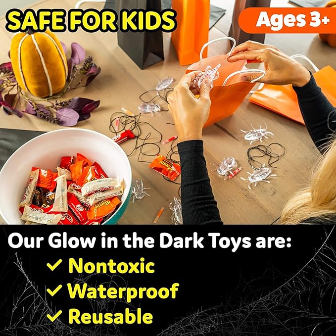 Glow Critters Easter Egg FIller & Basket Stuffer - Glow Sticks Party Favors - Glow in The Dark Party Supplies - 50 Count