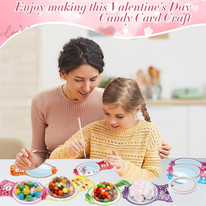 48 Pack Valentine's Day Cards for Kids Valentines Bubble Gum Machine Candy Cards Set with Plastic Dome DIY Valentine Exchange Gifts for Boys Girls Toddler School Classrooms Rewards Party Favors
