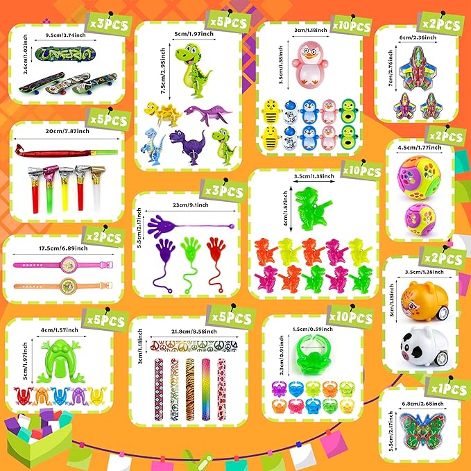 XIPEGPA 65PCS Party Favors Toy Assortment for Classroom Rewards Bulk Toys Birthday Party Toys Goodie Bag Filler Treasure Box Gifts for Boys and Girls