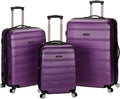 Rockland Melbourne Hardside 3 Piece Expandable Spinner Wheel Luggage Set, (20"/24"/28"), Purple