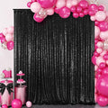 Juya Delight Sequin Backdrop Curtains Black Glitter Photo Booth Backdrop for Party Wedding Decoration,Black