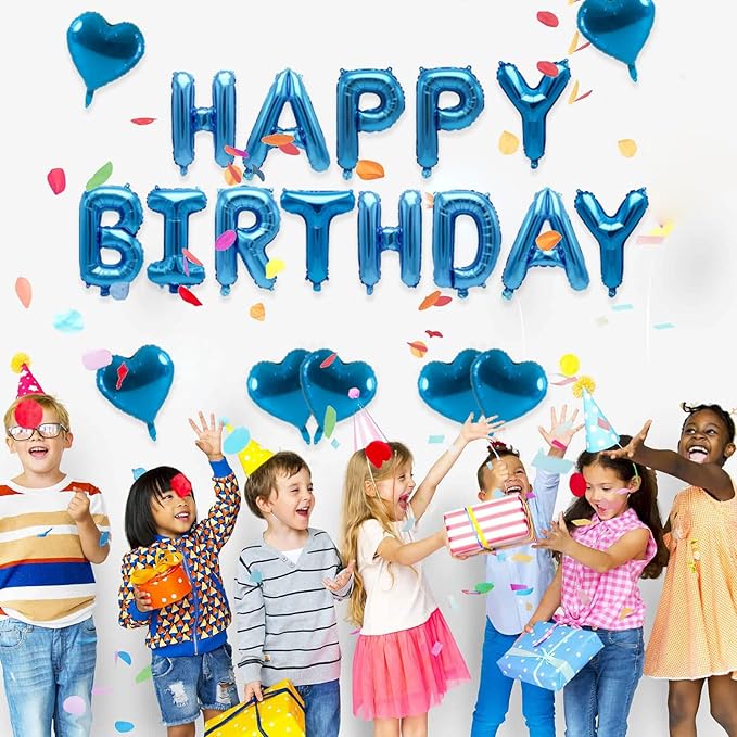 52Pcs 2 Set Blue A-Z Letter Balloons 16in Alphabet Balloon Foil Letter Decorations Party Decor Blue Letter Balloons Alphabet A-Z Party Balloons