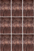 3.3 x 6.6 ft Foil Fringe Backdrop Curtains, Tinsel Streamers Party Decorations, Fringe Backdrop for Birthday, Baby Shower, Gender Reveal, Graduation (9, Brown)