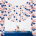 Outus 10 Pieces Blue,Pink,Rose Gold Round Dots Garland Easter Graduation Party Hanging Decor Each Length 13.1ft Glitter Paper Dot Streamers for Birthday Wedding Classroom