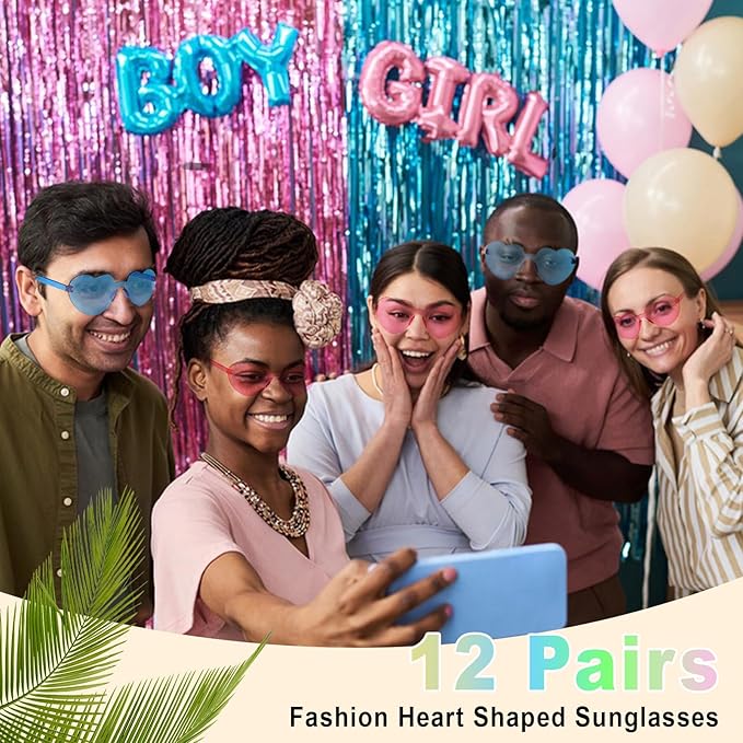 Heart Sunglasses 12/18/24 Pcs Heart Shaped Glasses for Women Cute Funny Party Glasses Party Favors Accessories