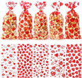 100 PCS Valentines Cellophane Bags(5x11 Inch) with Ties for Candy Goodie Treat Snack Goody Cookie Small Gifts Wrap Plastic Ziplock Bag Baggies Pouch Valentine Galentine Party Favors Supplies Decor