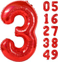 Laser Red 3 Balloon, Number Balloons 40 Inch, 3rd Birthday Decorations for Kids Girls Women Party Supplies for Party Decorations, Number 3 Balloon