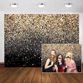CYLYH 7X5ft Black and Gold Backdrop Golden Spots Backdrop Vintage Astract Glitter Background Wedding Adult Baby Children Holiday Party Backdrop