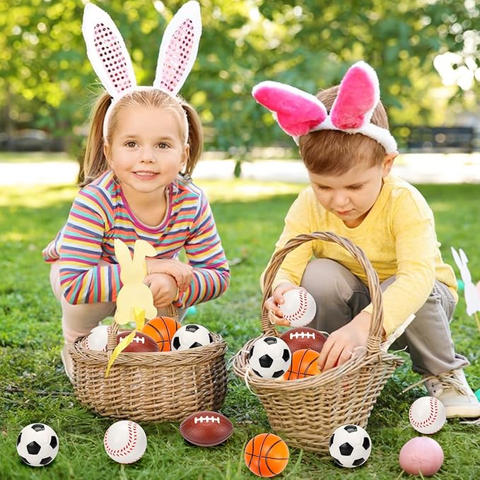 16 PCS Stress Balls Party Favor for Kids 8-12 Goodie Bag Stuffers Squeeze Toys Classroom Prizes for Kids Pinata Stuffers Boys Birthday Easter Eggs Fillers Gifts Sport Foam Bouncy Balls Bulk Small Toys