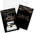 Surprise Birthday Invitations with Envelopes - Shhh It's A Surprise Party Invitation Card for Kids Adults - Black Gold Glitter Fill-in Invites Cards(20 Pack) -16