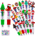 24PCS Christmas Multicolor Ballpoint Pens 4 Colors in 1, Retractable 0.7mm Cartoon Cute Fun Pens Santa Snowman Writing Pens for Holiday Party School Supplies Students Rewards