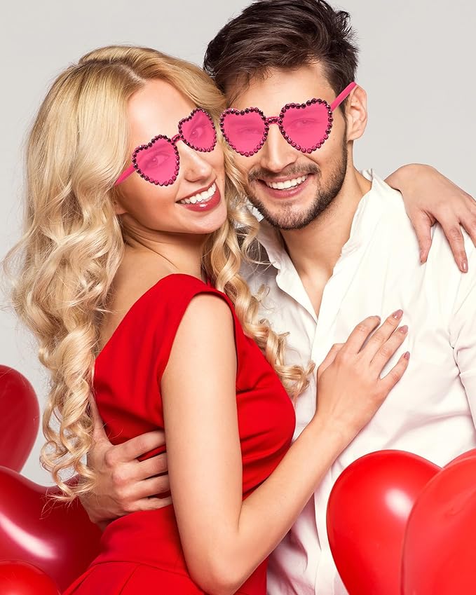 20 Pairs Heart Shaped Sunglasses for Women Colorful Glasses Fun Trendy Transparent Heart Sunglasses Party Favor