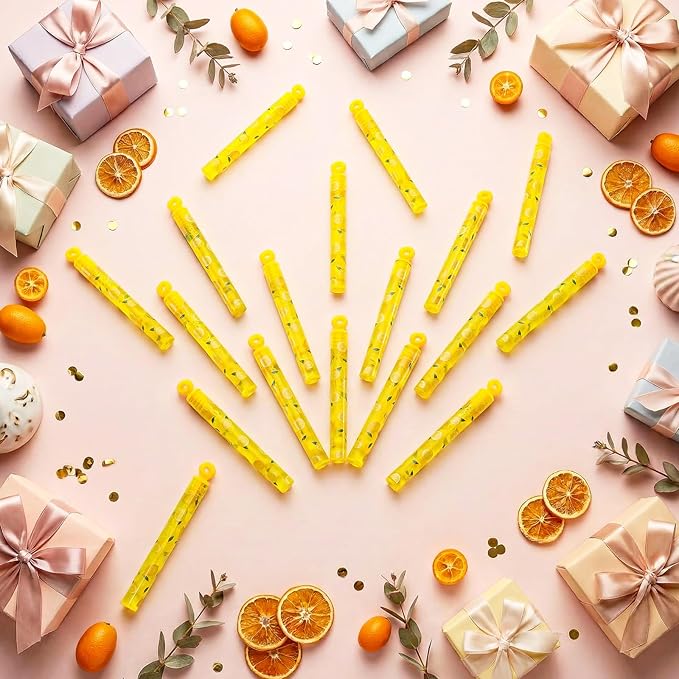 32 Pcs Lemon Bubble Wands Fruit Bubble Wand Party Favors for Adult Summer Activity Birthday Party Goodie Bag Stuffers Gifts Wedding Supplies