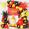 Red Black Yellow Balloon Arch Kit, Cartoon Game Birthday Party Decorations,Cartoon Theme Latex Balloon Flashballoons Arch for Boys Cartoon Ball Baby Shower Birthday Party Supplies