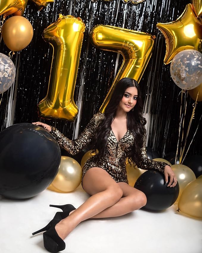 Gold Number 7 Balloon 40 Inch, 7 Balloon Number, 7th Birthday Decorations, Gold Party Supplies for Boys Girls