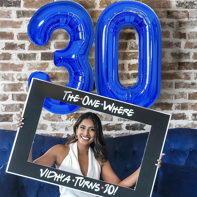 Number Balloons Navy Blue Balloons - Giant Number 30 Balloon, Blue 30th Number Balloon Birthday Decorations for Him