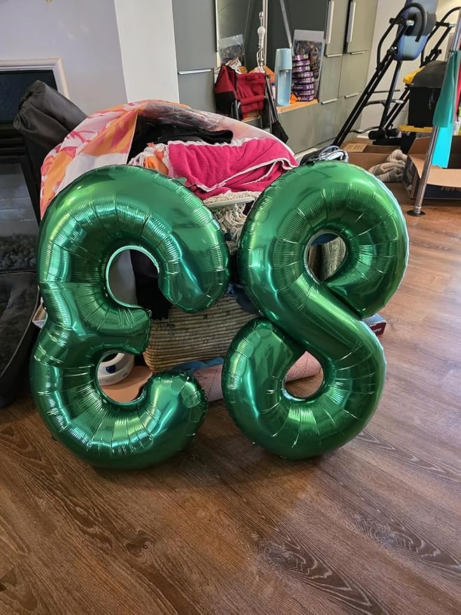 40 Inch Dark Green Number 3 Balloon, Giant 3 Number Balloons for 3rd Birthday Decorations, Party Supplies for Baby Boy Girl, Dark Green Party Decor