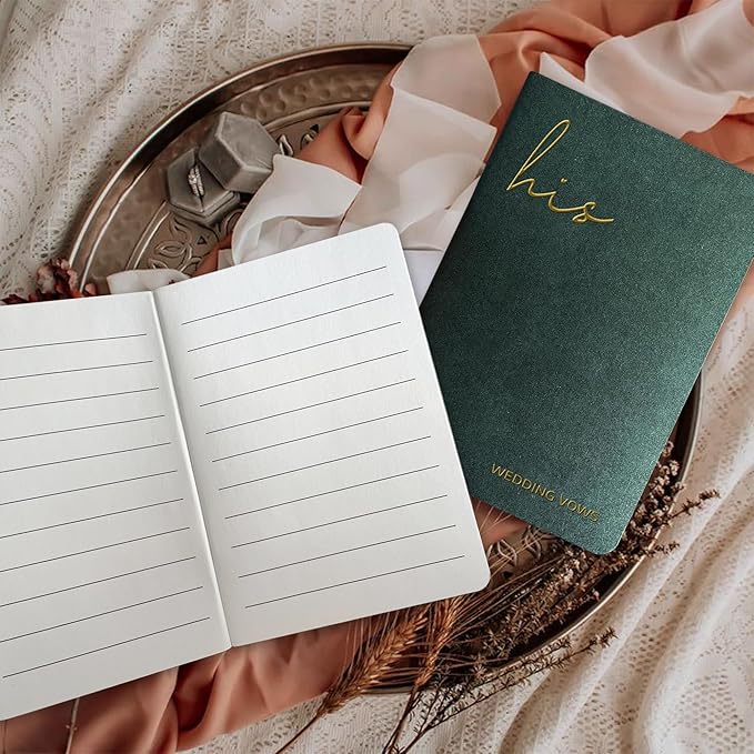 Vow Books His and Hers, Wedding Vow Books with Soft Touch Gold Foil Engraving, Wedding Essentials, Wedding Accessories