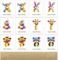 Birthday Cards Pack of 12,Birthday Cards Bulk for Women Men Kids Assorted Birthday Greeting Cards for Kids Assortment, 12 Card with Envelopes (Cartoon animals)