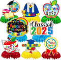JULMELON 8PCS Preschool Graduation Party Decorations 2026 Honeycomb Centerpiece, 3D Kindergarten Graduations Centerpieces for Tables Congrats Grad Table Toppers for Prek Graduation Party Supplies