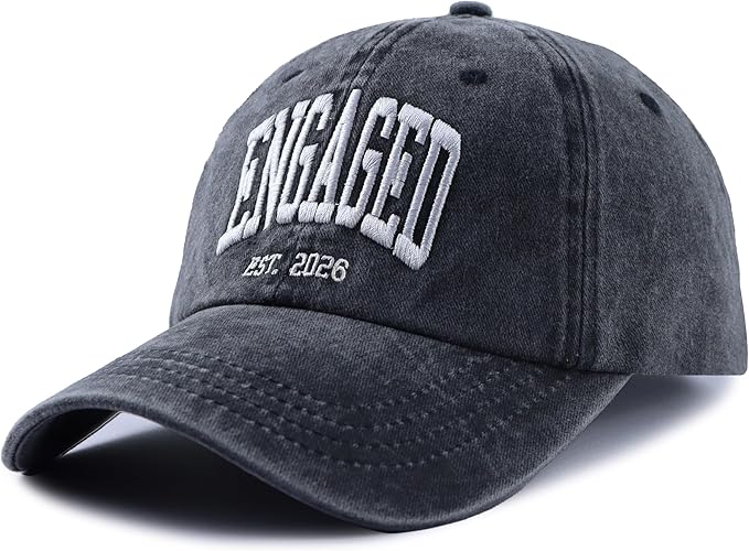 Engaged Est 2026 Hat for Women Men, Adjustable Embroidered Cotton Newlyweds Couples Baseball Cap