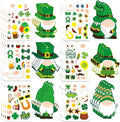 St.Patricks Day Craft Kit for Kids, Leprechaun Ornaments Hanging Art and Craft DIY Project, Make Your Own Leprechaun Stickers Kit, St Patricks Day Shamrock Crafts Party Favors Decorations, 24 Sets