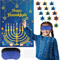 AUGSUN Hanukkah Games Chanukah Game for Kids Adults Hanukkah Decorations Chanukah Activities Pin The Star On The Menorah Hanukkahs Party Games Chanukah Party Favors Supplies Decorations
