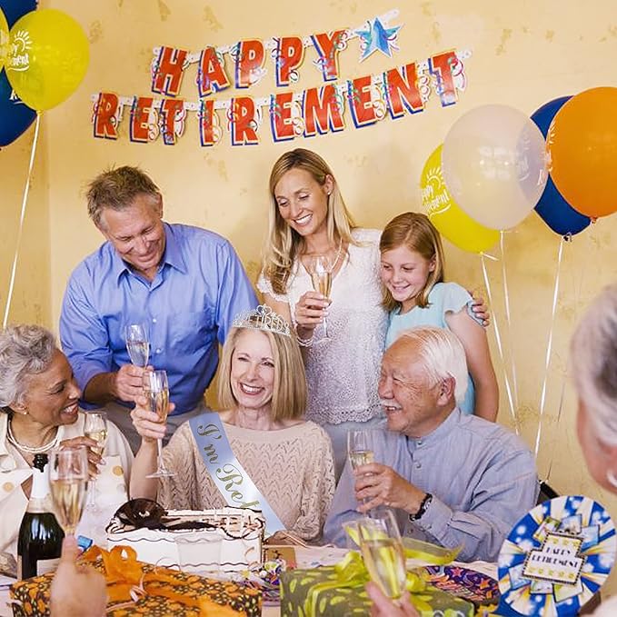 Retirement Gifts for Woman, “I'm Retired” Sash & Tiara Kit, Happy Retirement Party Decorations for Women, Retirement Crown Teacher Office Retirement Party Supplies