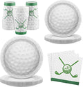 Kochorie 96 Pieces Golf Party Supplies Disposable Tableware Set with Paper Plates Cups Napkins for Golf Sports Themed Birthday Decorations, Serves 24 Guests