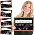 Big Dot of Happiness Rose Gold Happy New Year - New Year's Eve Party Resolution Mug Shots - Photo Booth Props Kit - 20 Count